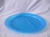 blue oval plastic candy plates