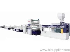 Plastic extruding flat film stretching line