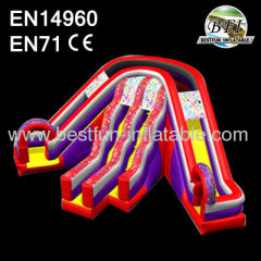 18' Giant Inflatable 3 Lane Slide For Adult