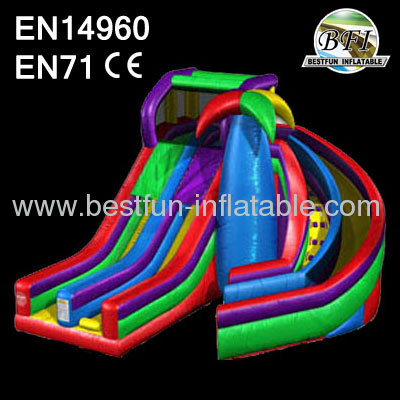 Wacky Dual Inflatable Spiral Slide