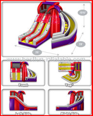20' Curving Inflatable Dual Spiral Slide