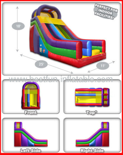 18' Wacky Colored Inflatable Mini Deluxe Slide