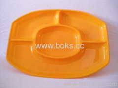 big yellow plastic divided plates