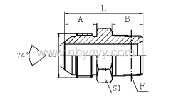 1JN JIC MALE 74° CONE / NPT MALE HYDRAULIC ADAPTERS FITTINGS PIPE FITTINGS COUPLING CONNECTOR