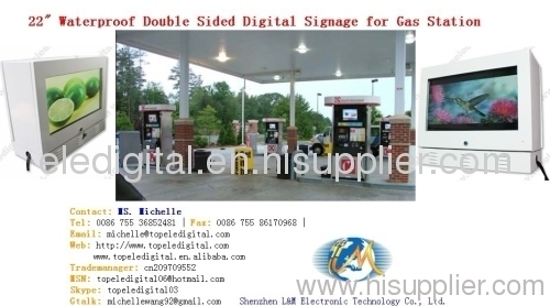 21.5" LED backlight digital advertising screens,gas pump displays,digital video signage for petrol/filling station