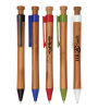 Bamboo click promotional ballpoint pen with plastic clip