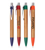 Eco bamboo promotional ballpoint pen with metal clip
