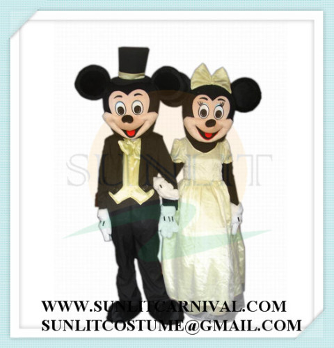 Golden suit wedding mickey mouse mascot costume