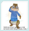 theodore chipmunks mascot costume long hair plush