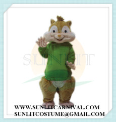 theodore chipmunks mascot costume short hair plush