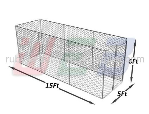 15' x 5' x 6' chain link dog kennels