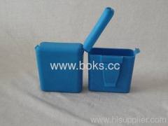 blue plastic mini biscuit containers