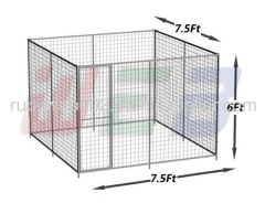 7.5' x 7.5' x 6' welded wire dog kennel