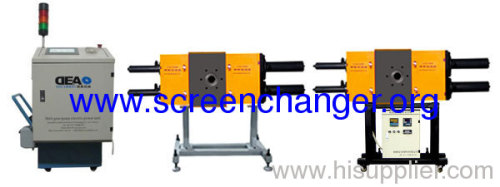 Backflush screen changer for waste recyling line