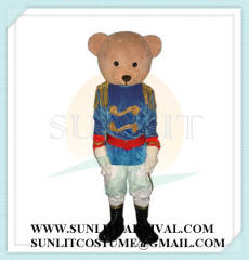 teddy bear with military suit mascot costume