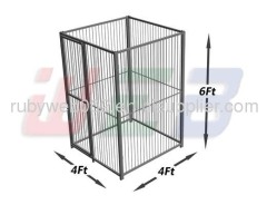 4'X4'X6' round bar dog kennels