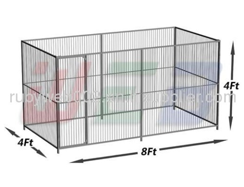 8' x 4' x 4' round bar dog kennels