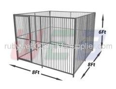 8' x 8' x 6' round bar dog kennels