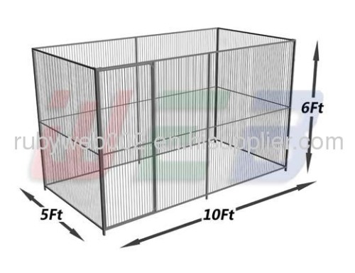 10' x 5' x 6' round bar dog kennels