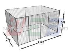 12' x7' x 6' round bar dog kennels