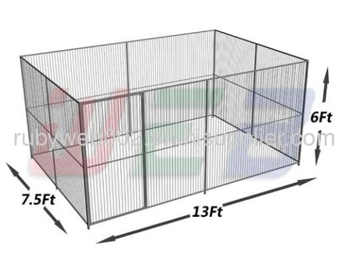 13' x7.5' x 6' round bar dog kennels