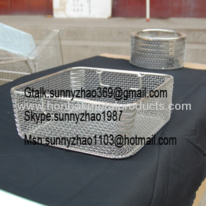 Medium Metal Storage Basket/Chrome plate storage basket