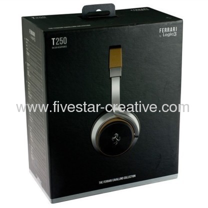 Ferrari by Logic 3 Cavallino T250 Tan Classic Style Headphones with Universal Remote and Microphone