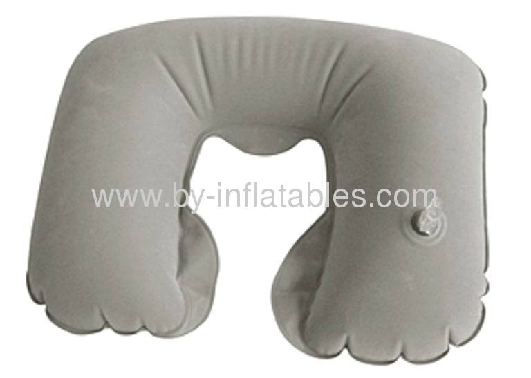 PVC flocking inflatable travel pillow