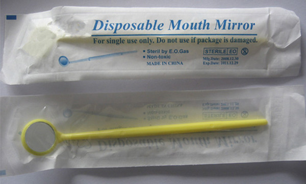 disposable dental mirror with straight holder