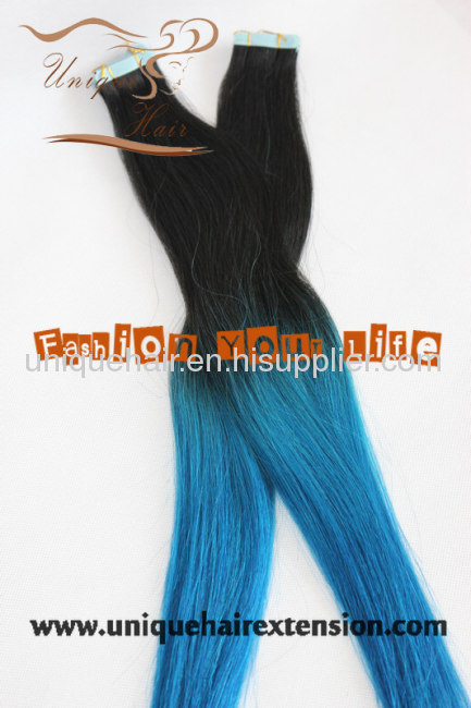 Two tone tape hair extensions