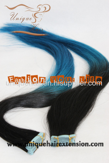 Two tone tape hair extensions