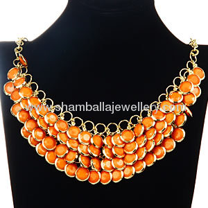 Costume Jewellery Candy Orange Chunky Bubblegum Necklace Wholesale