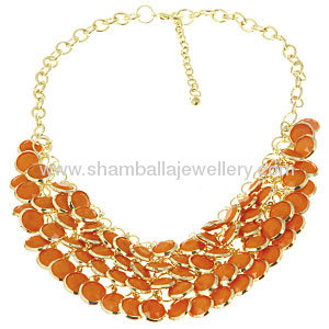 Costume Jewellery Candy Orange Chunky Bubblegum Necklace Wholesale