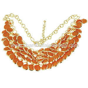 Costume Jewellery Candy Orange Chunky Bubblegum Necklace Wholesale