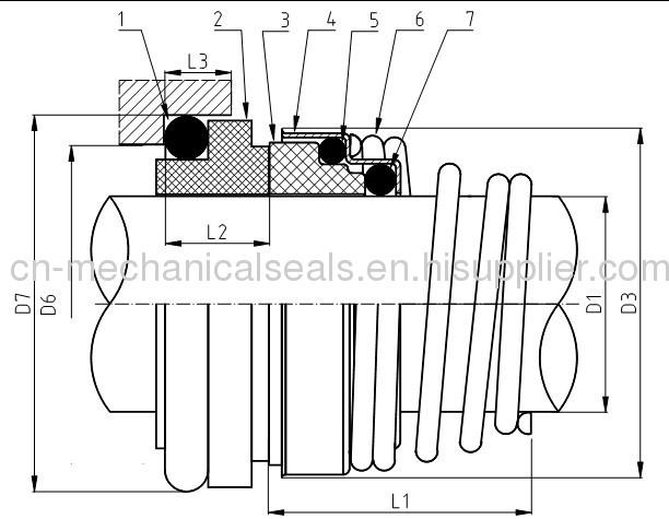 Equivalance to AES Type T04 Single Spring Mechanical Seals