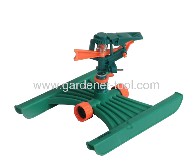 Plastic H base with Plastic impulse sprinkler with female fitting to allow unit-to-unit