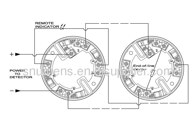 Remote LED indicator output 2-wire conventional heat detector