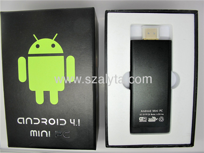 RockChip 3066, up to 1.6GHz, Cortex A9, dual-core CPU + four-core GPU android mini pc