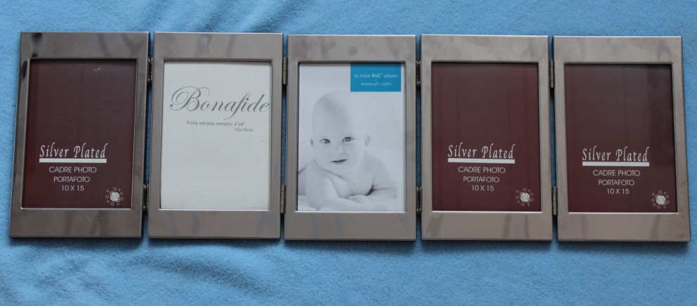 10X15CM stainless steel multi collage 5 foldable photo frames