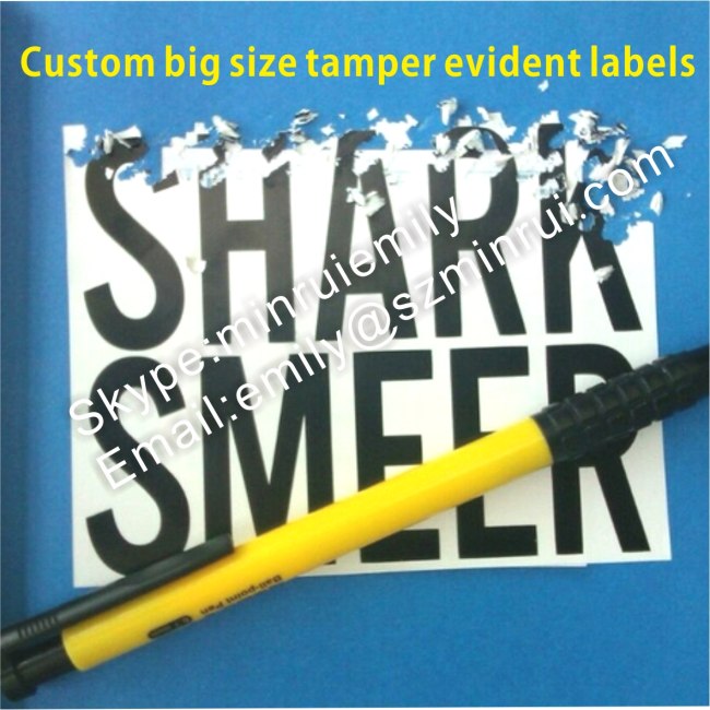 Big Size Tamper Evident Labels, Custom Destructible & Tamper Proof Labels,Good Quality Destructible Labels