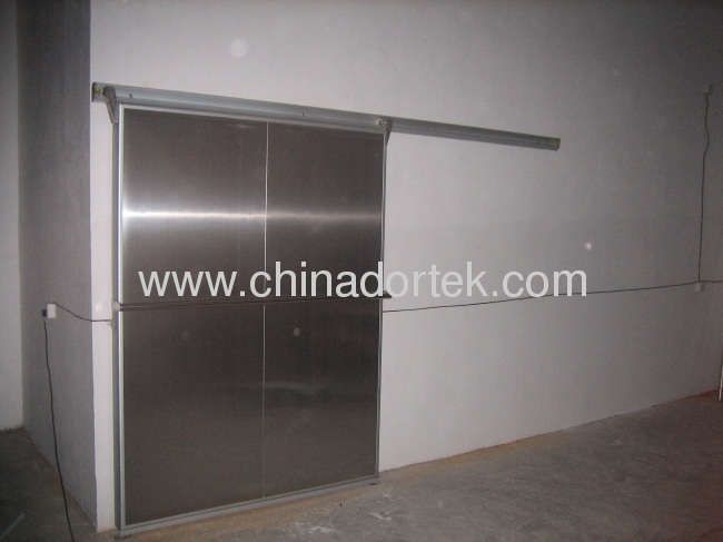 light type sliding freezer doors with white coated door panels