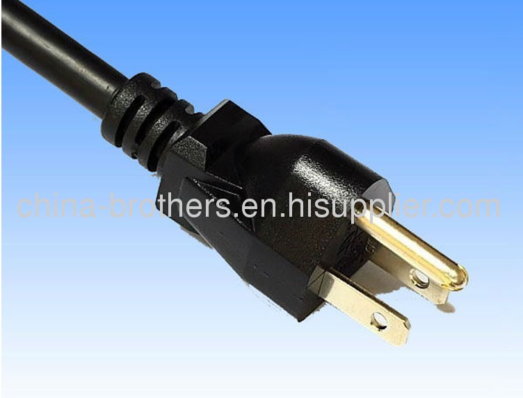 American three pin plug with UL standard power cord SJT 10AWG/3C