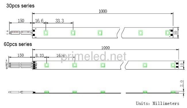 White LED Flex Strip,5050SMD, 30/60LED/M