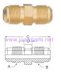 Brass pipe fitting, flare unions