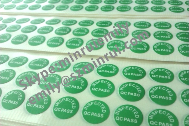 Custom qc pass quality control sticker,stickly round & oval qc labels,qc pass sticker