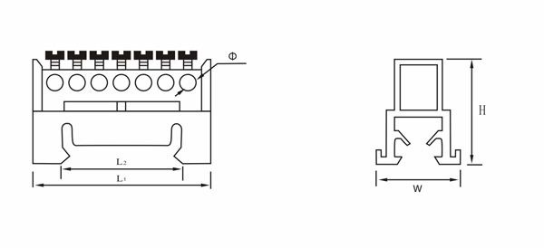 EARTH CONNECTOR WITH DIN RAIL H TYPE HOLDER