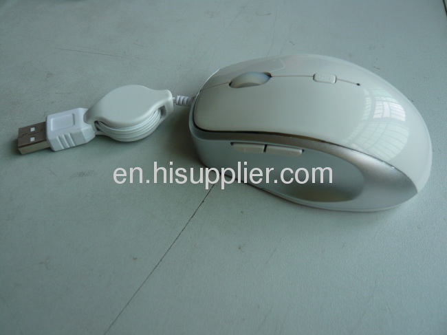 1200cpi Retractable cable wired optical 5d USB2.0 mouse