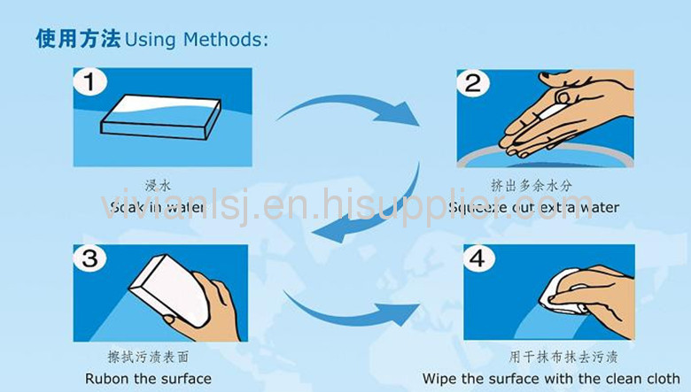 Composit scouring pad with melamine foam