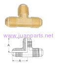 Brass pipe fitting three way tee