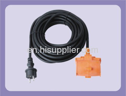 Europe extension cord with Schuko plug and socket